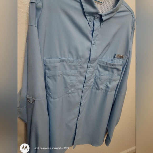 COLUMBIA Men's Tamiami Long Sleeve XXL Blue Fishing Shirt - Picture 6 of 9